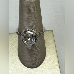 Pandora pear shape silver ring